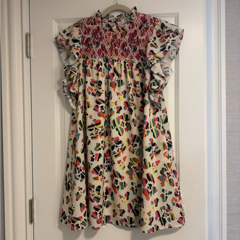 CROSBY by Mollie Burch Multicolor Ruffle Sleeve Dress - Picture 1 of 7